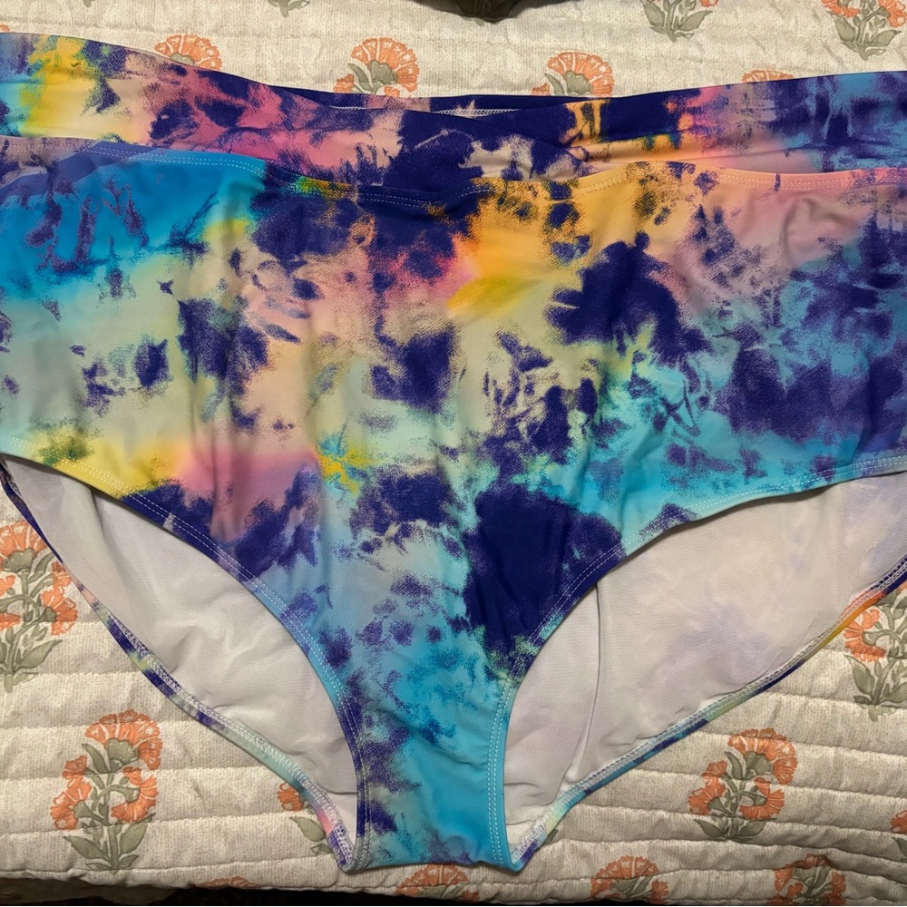 Torrid Blue and Purple Tie-Dye Bikini Bottoms
